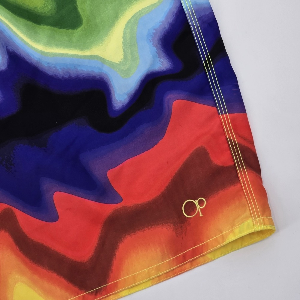 OP Ocean Pacific Shorts Mens 34 Board Swim Shorts Rainbow Tie Dye - Picture 3 of 7